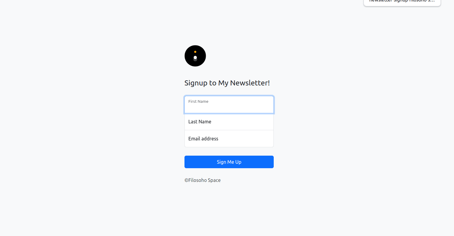newsletter signup