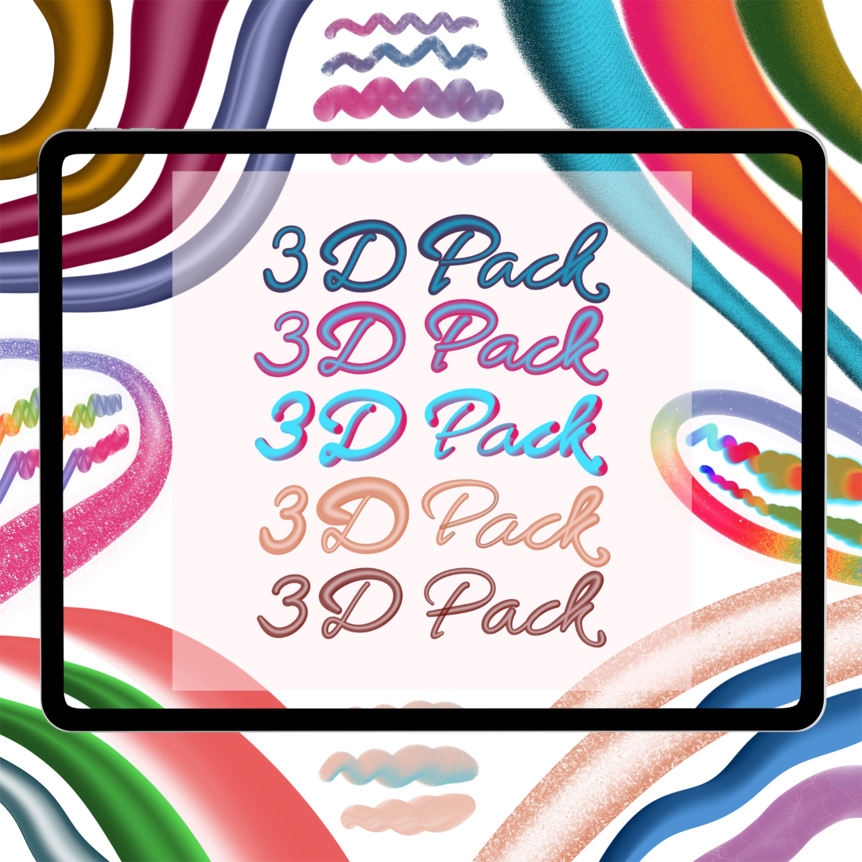 advertisment for 3D Procreate brushes