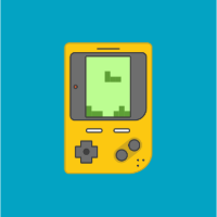gameboy with a tetris game being played