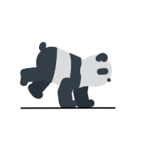 panda character running