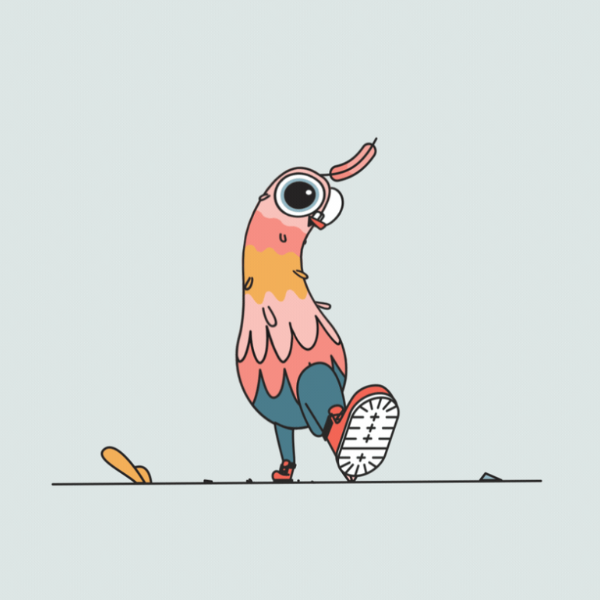 pigeon-like faking 3D walk