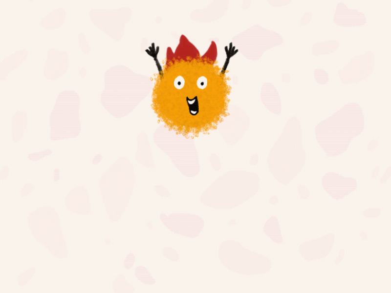 a fuzzy ball doing flips fake 3D