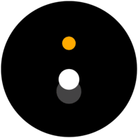 logo filosoho space black circle with yellow white and grey smaller circles