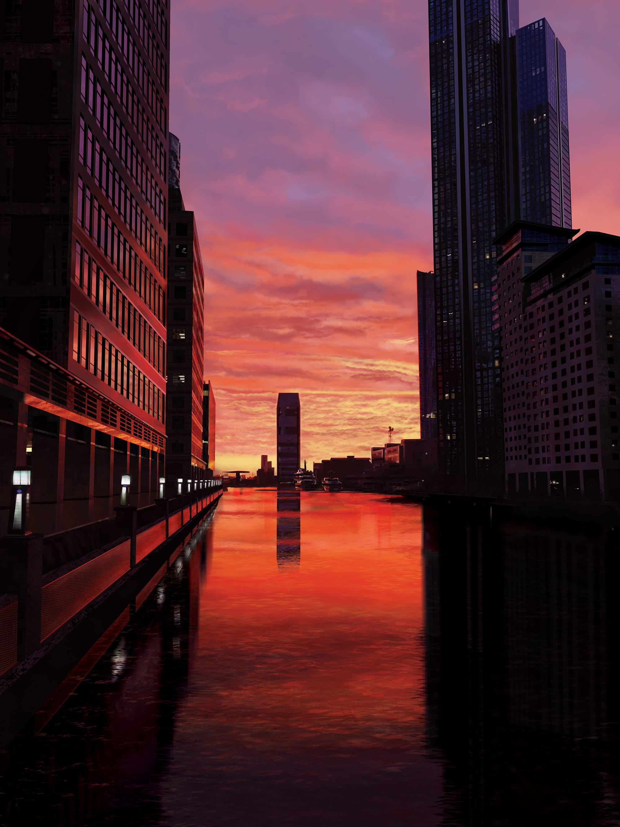 canary wharf view from the docks