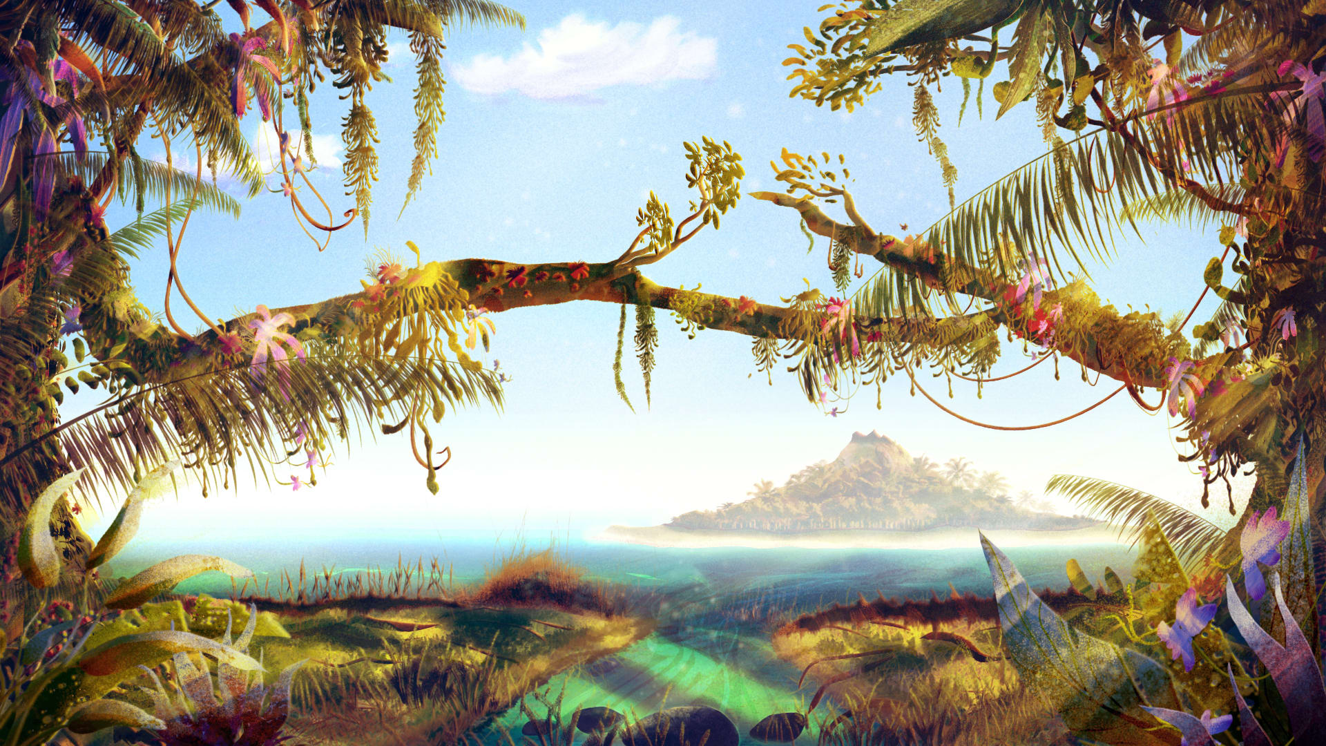 rich tropical scenery background
